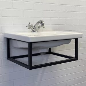 Консоль подвесная Comforty 50 с раковиной COMO Черный муар 00-00013448CF Консоль подвесная Comforty 50 с раковиной COMO Черный муар 00-00013448CF